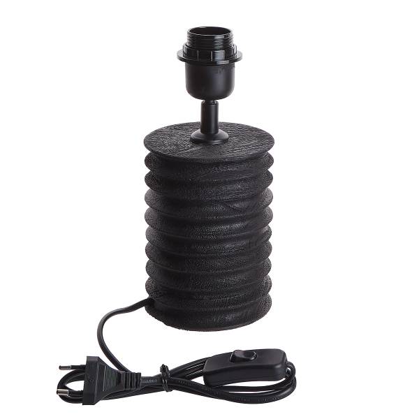 Base per lampada GROOVED Legno di mango - Nero