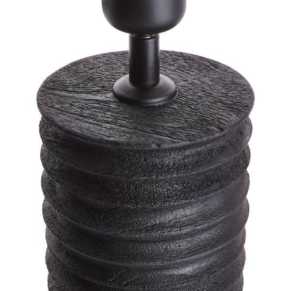 Base per lampada GROOVED Legno di mango - Nero
