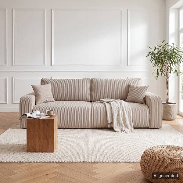 Schlafsofa DANO Cordstoff Poppy: Cappuccino