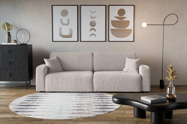 Schlafsofa DANO Cordstoff Poppy: Beige