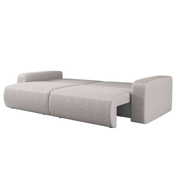 Schlafsofa DANO Teddystoff Quila: Hellgrau