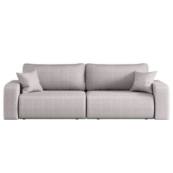 Schlafsofa DANO Teddystoff Quila: Hellgrau
