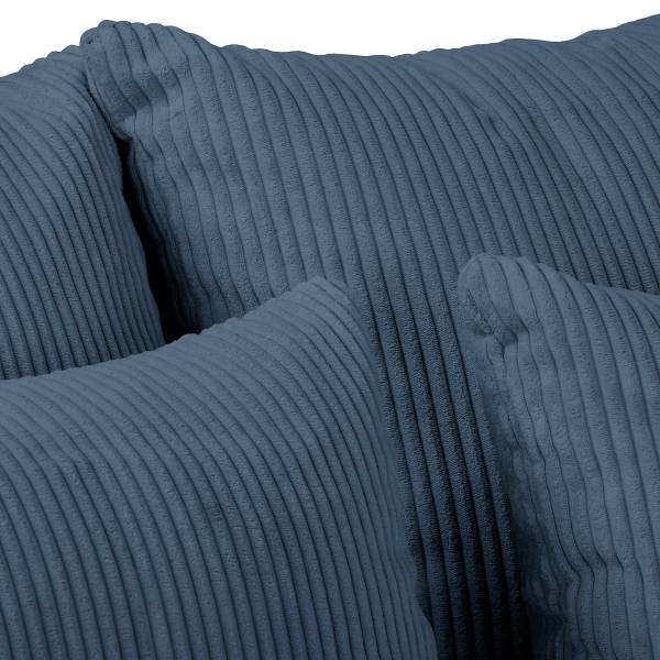 Grand canapé Ombonde Velours côtelé Lola: Bleu foncé