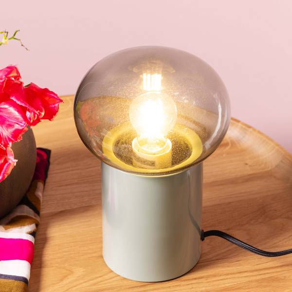 Tischleuchte Knut Eisen / Rauchglas - 1-flammig - Grün