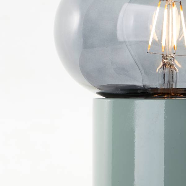 Tischleuchte Knut Eisen / Rauchglas - 1-flammig - Grün