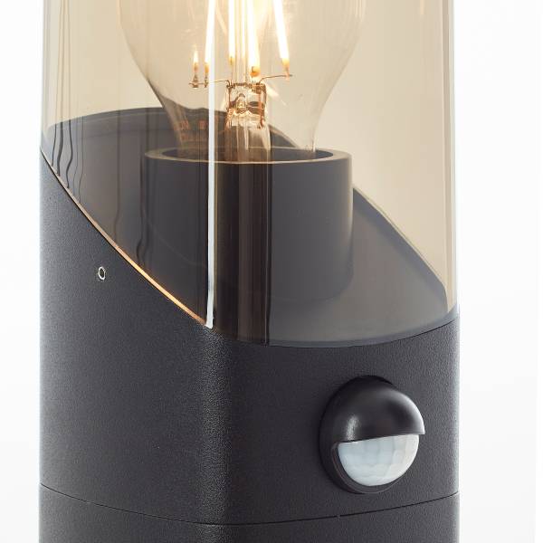 Lampada da parete con sensore Minou Alluminio pressofuso - Nero - 1 punto luce