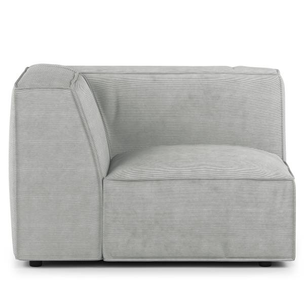 Sofaelement 1-Sitzer ALON mit Lehne Cordstoff Snor: Grau - Armlehne davorstehend links