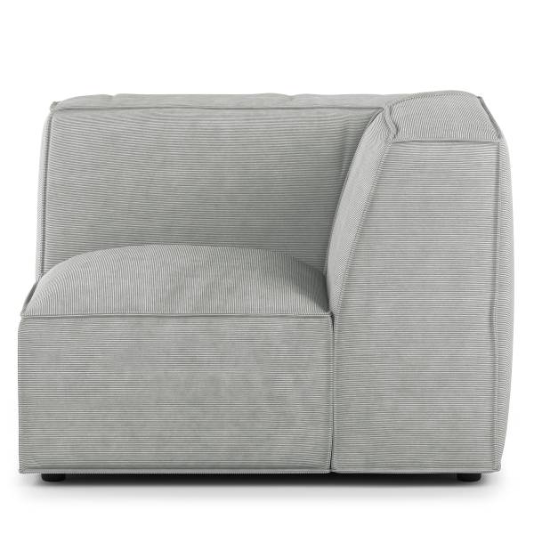 Sofaelement 1-Sitzer ALON mit Lehne Cordstoff Snor: Grau - Armlehne davorstehend links