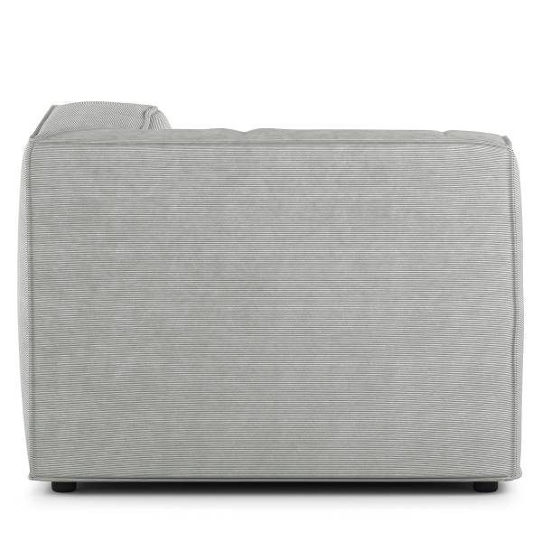 Sofaelement 1-Sitzer ALON mit Lehne Cordstoff Snor: Grau - Armlehne davorstehend links