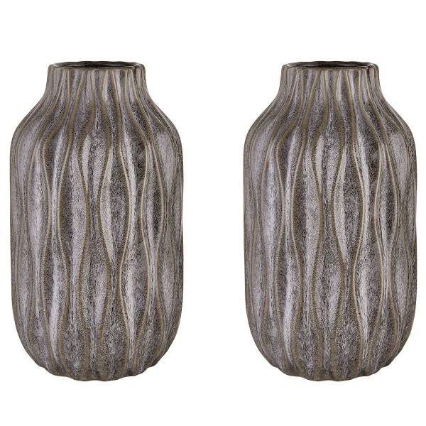 Vase NORDIC SEA 2er-Set Keramik - Grau