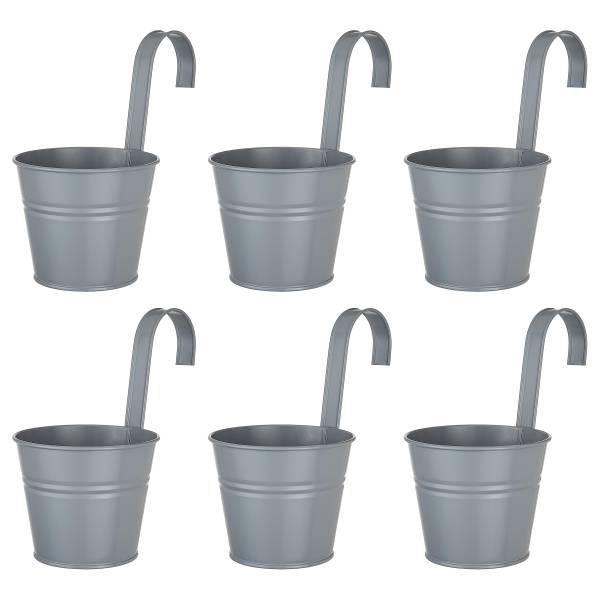 Hängetopf ZINC 6er-Set Zink - Grau