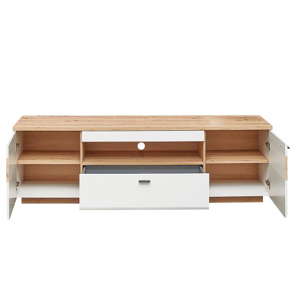 Set 4 mobili con illuminazione Birons Bianco opaco / Effetto rovere