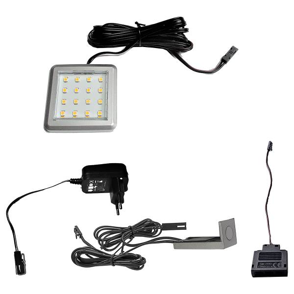 Set 4 mobili con illuminazione Birons Bianco opaco / Effetto rovere