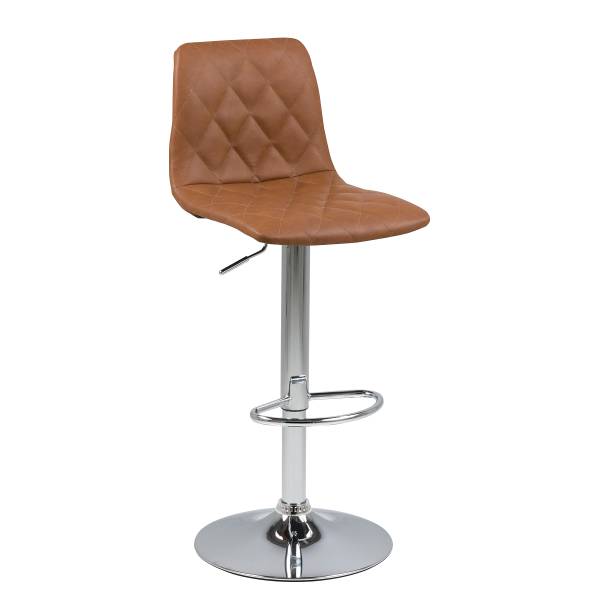 Sedia da bar Pandac Similpelle / Acciaio - Cognac / Cromo