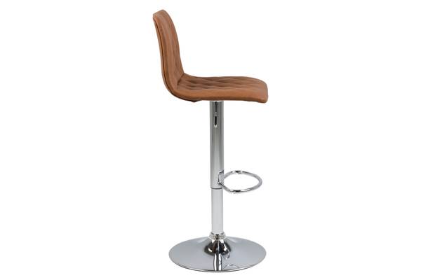 Sedia da bar Pandac Similpelle / Acciaio - Cognac / Cromo