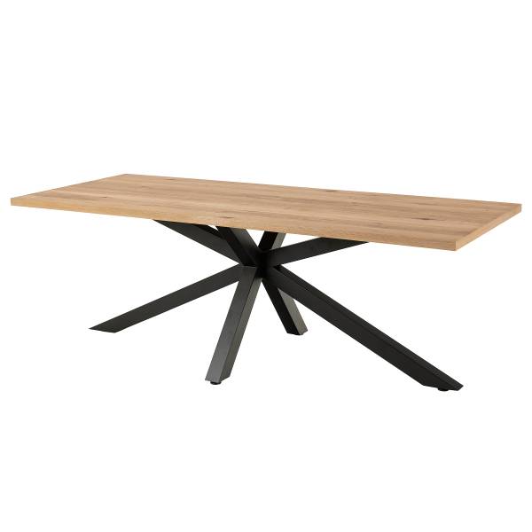 Tavolo in legno impiallacciato Holcot B Rovere nodato / Nero