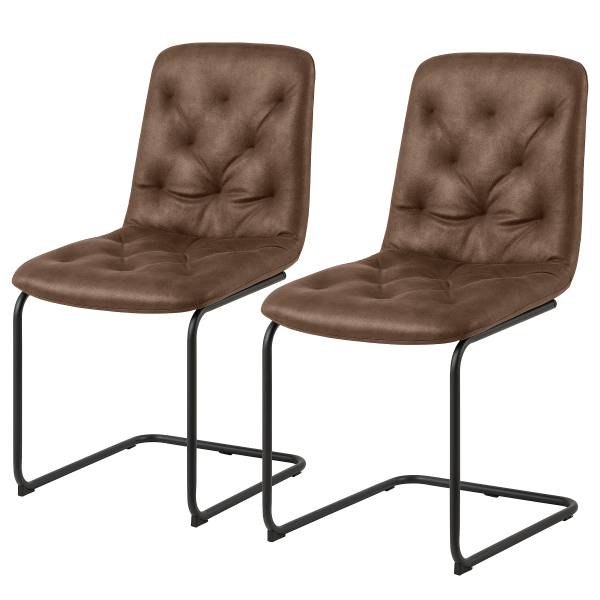 Chaises cantilever Salair - Lot de 2 Microfibre / Acier