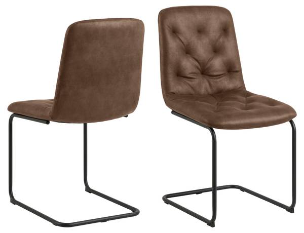 Chaises cantilever Salair - Lot de 2 Microfibre / Acier