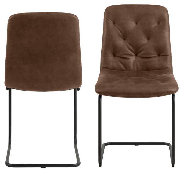 Chaises cantilever Salair - Lot de 2 Microfibre / Acier