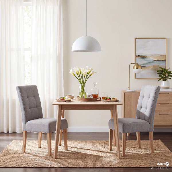 Polsterstuhl VASIA 2er-Set Lichtgrau
