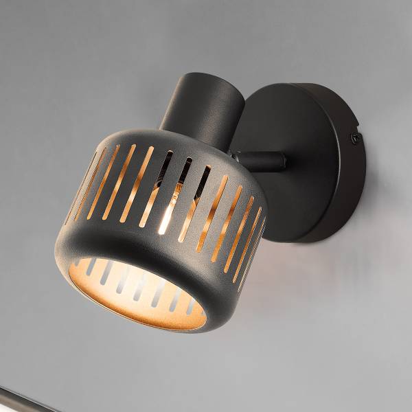 Applique murale Tyas Acier inoxydable - Noir / Doré - 1 ampoule