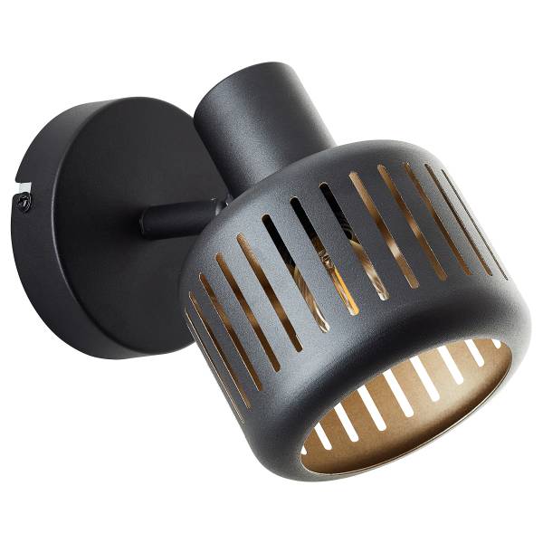 Applique murale Tyas Acier inoxydable - Noir / Doré - 1 ampoule