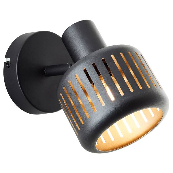 Applique murale Tyas Acier inoxydable - Noir / Doré - 1 ampoule