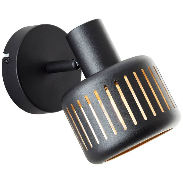 Applique murale Tyas Acier inoxydable - Noir / Doré - 1 ampoule