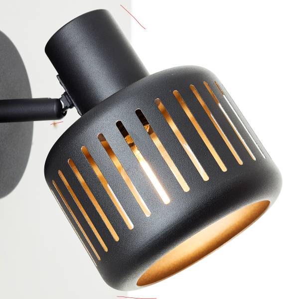 Applique murale Tyas Acier inoxydable - Noir / Doré - 1 ampoule