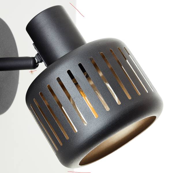 Applique murale Tyas Acier inoxydable - Noir / Doré - 1 ampoule