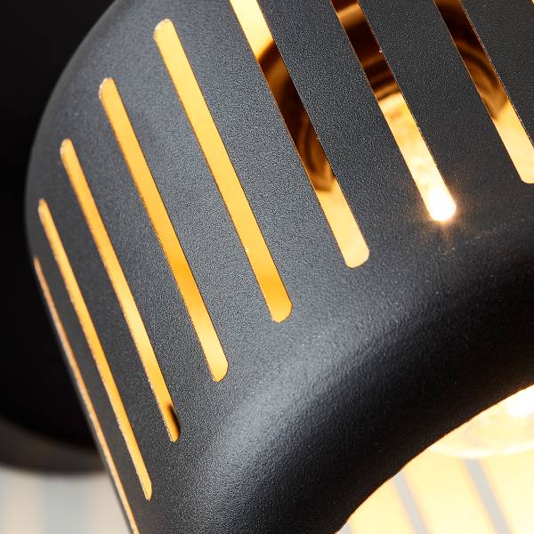 Applique murale Tyas Acier inoxydable - Noir / Doré - 1 ampoule