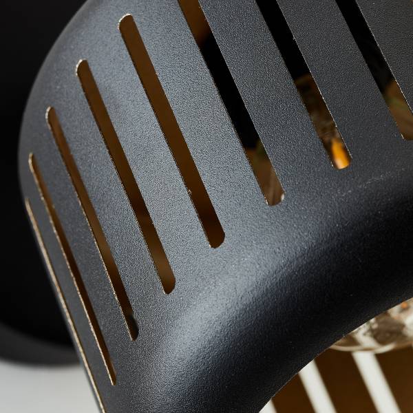 Applique murale Tyas Acier inoxydable - Noir / Doré - 1 ampoule
