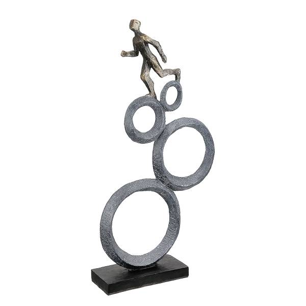 Sculpture Running Anthracite / cuivre - Résine synthétique