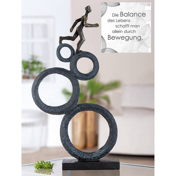 Sculpture Running Anthracite / cuivre - Résine synthétique