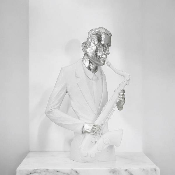Figurine musicien Saxophone Musician Blanc - Résine synthétique
