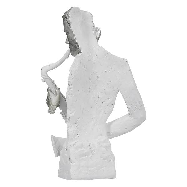Figurine musicien Saxophone Musician Blanc - Résine synthétique
