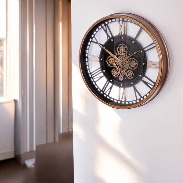 Orologio da parete Copper Rame / Nero - Ferro