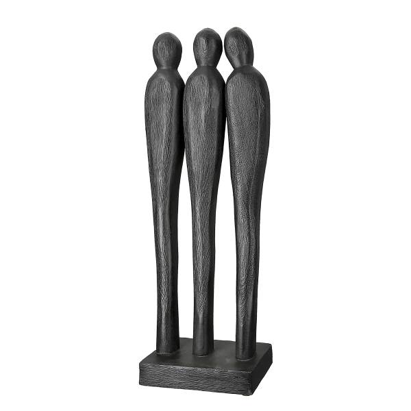 Sculptuur 3 People zwart - mangohout