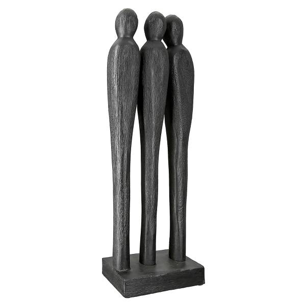 Sculptuur 3 People zwart - mangohout