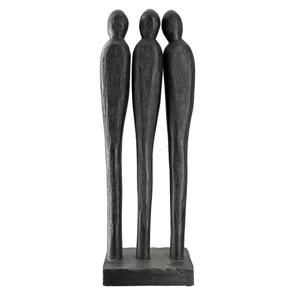 Sculptuur 3 People zwart - mangohout