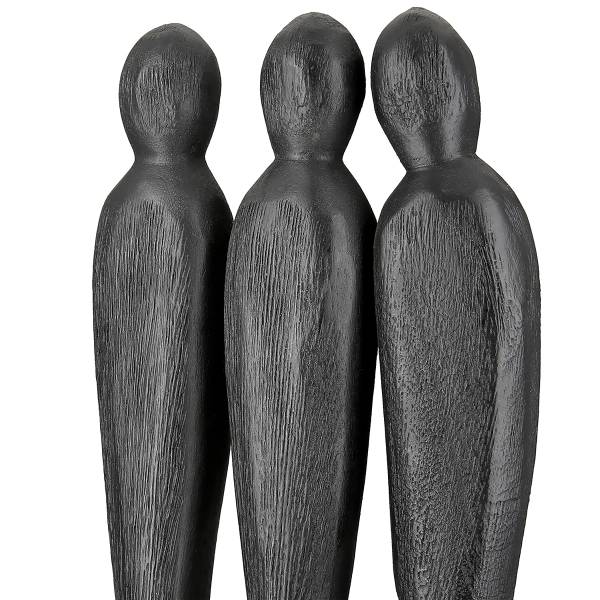Sculptuur 3 People zwart - mangohout