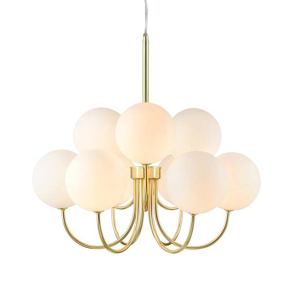 Suspension Bianco Laiton - Fer - Verre satiné - 57 x 54 x 57 cm