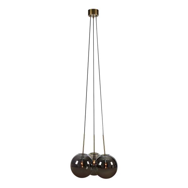 Lampada a sospensione Dione Ottone - Ferro - Vetro affumicato - 54 x 45 x 54 cm