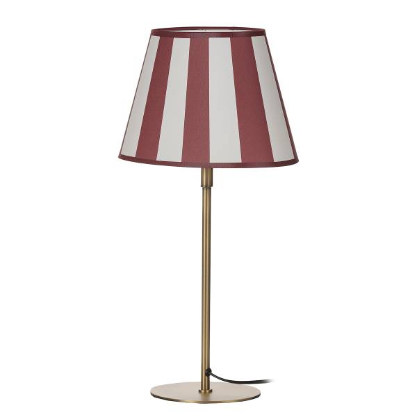 Lampada da tavolo Spik Ottone A Ottone anticato / Tessuto misto - Rosso / Bianco - 1 punto luce
