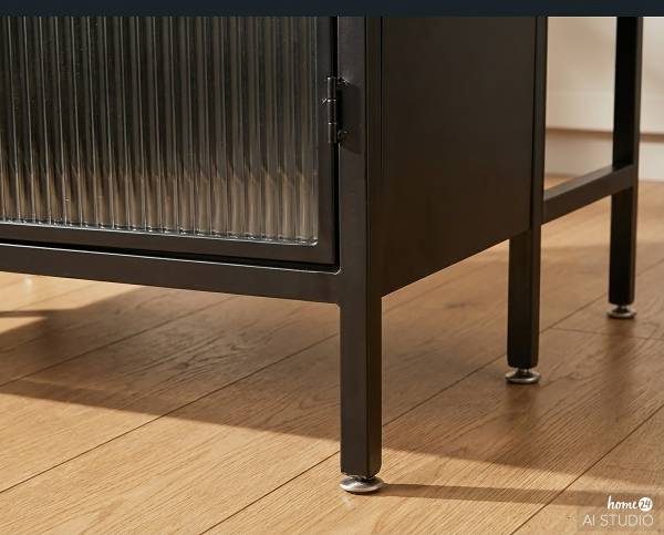 Küchenschrank Teterton Marmor / Metall - Marmor Weiß / Schwarz