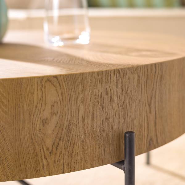 Salontafel Taynard eikenhouten look/zwart