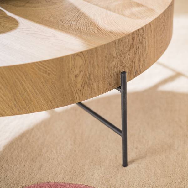 Salontafel Taynard eikenhouten look/zwart
