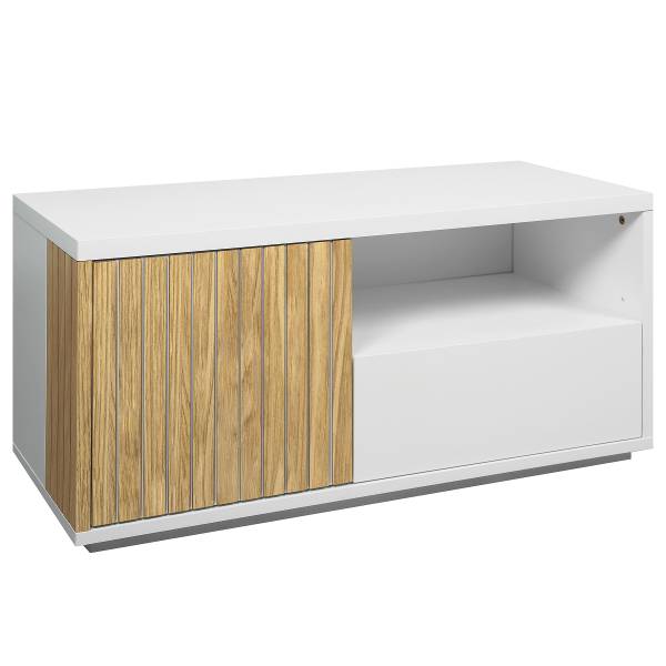 Garderobenbank Chaffin Echtholzfurnier - Weiß / Esche