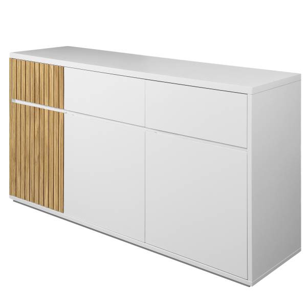 Sideboard Chaffin Echtholzfurnier - Weiß / Esche