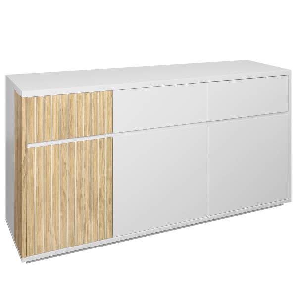 Sideboard Chaffin Echtholzfurnier - Weiß / Esche